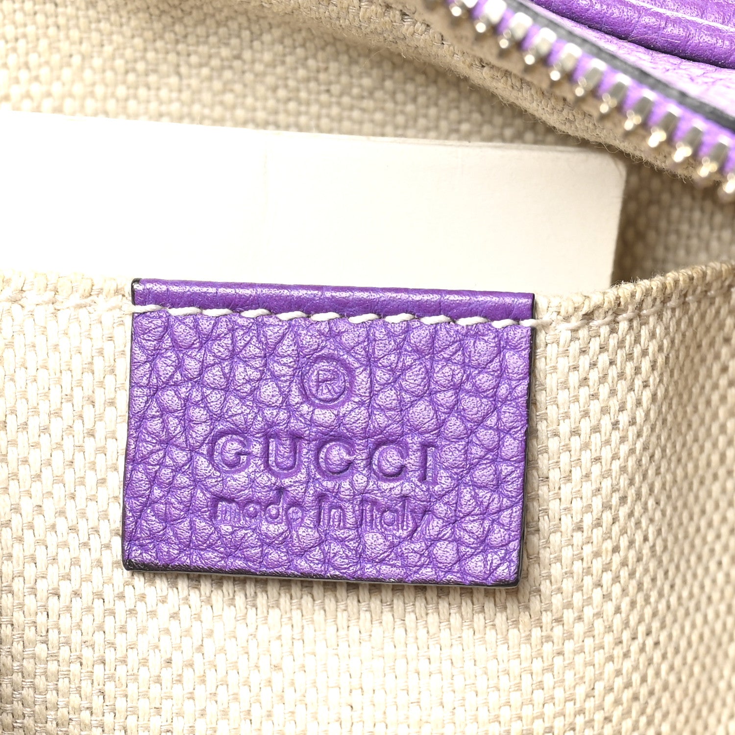 Gucci Pebbled Calfskin Small Soho Disco Bag Shine Purple 6 of 10