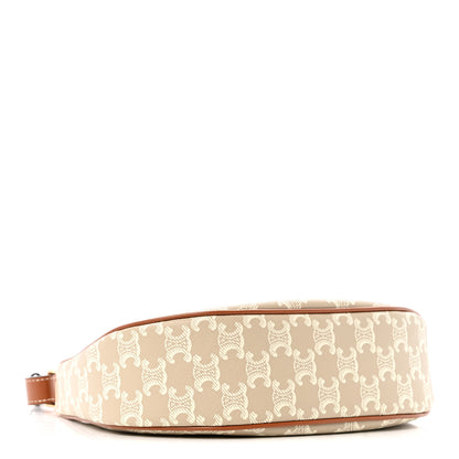 Celine Canvas Calfskin Ava Triomphe Shoulder Bag Grege 4 of 11