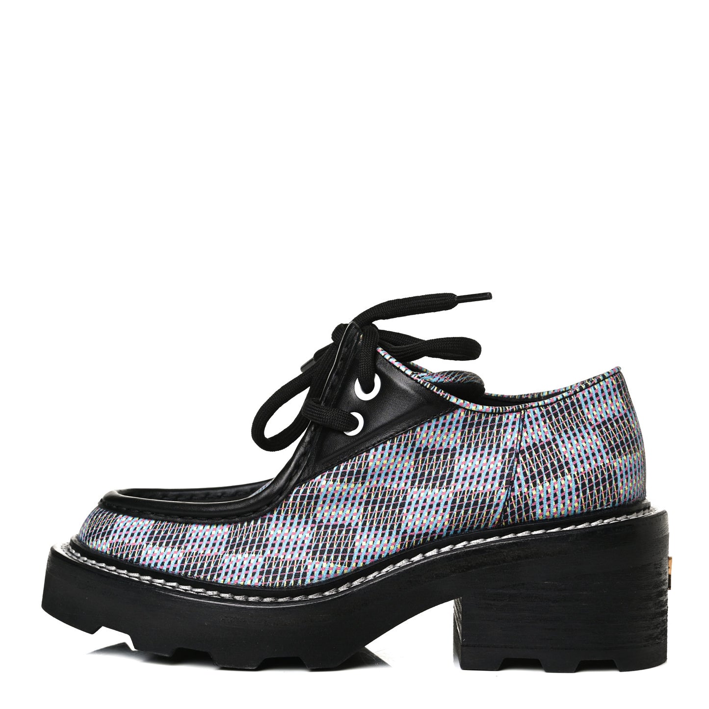 Damier LV Pop Beaubourg Platform Derby Shoes 35 Blue