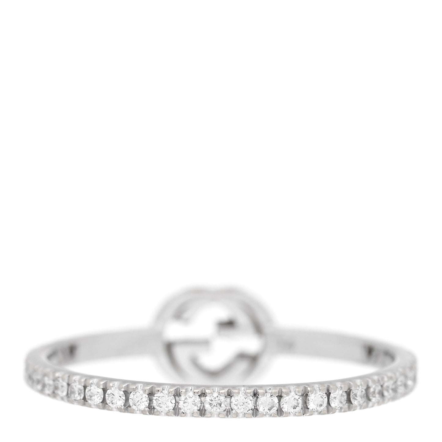 18K White Gold Diamond Interlocking G Ring  53 6.5