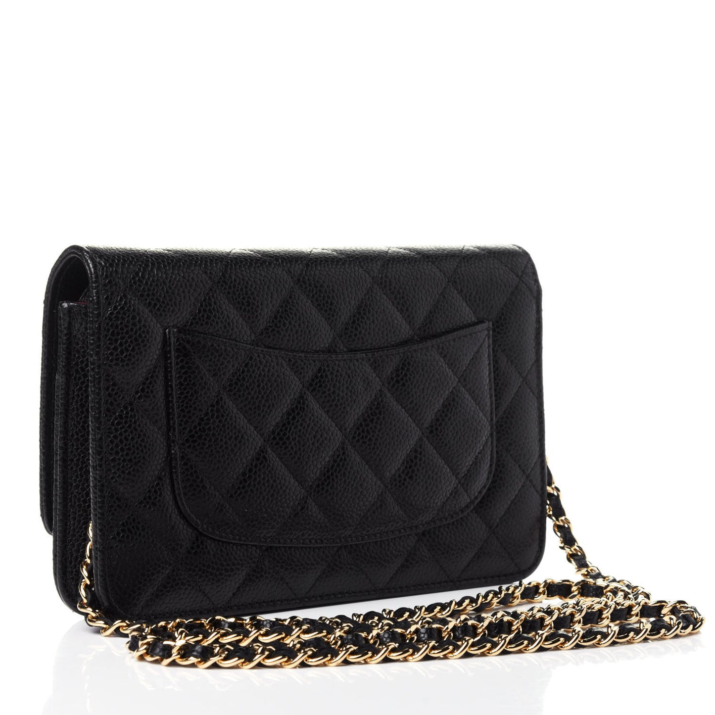 Caviar Quilted Wallet On Chain WOC Black