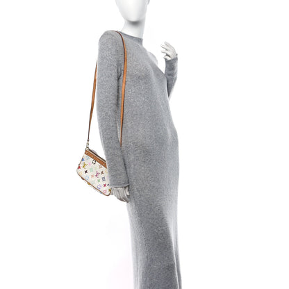 Louis Vuitton Monogram Multicolor Pochette Accessories White Long Strap 3 of 11