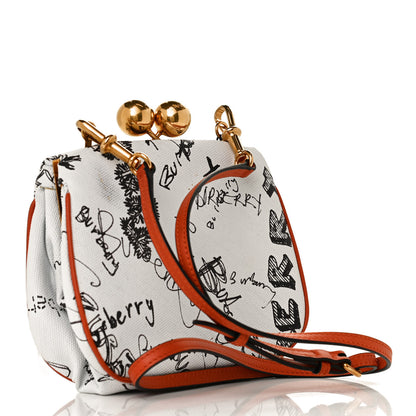 Burberry Canvas Small Doodle Print Frame Bag White 3 of 12