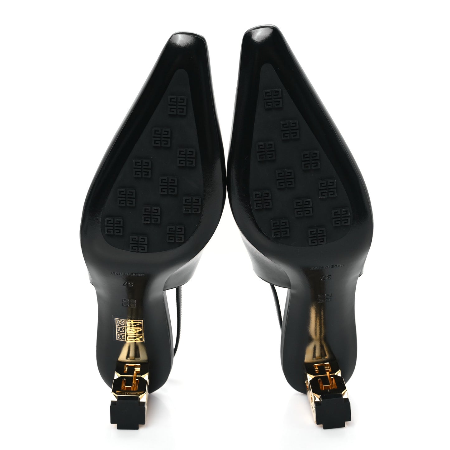Calfskin G Cube 50mm Slingback Pumps 37 Black