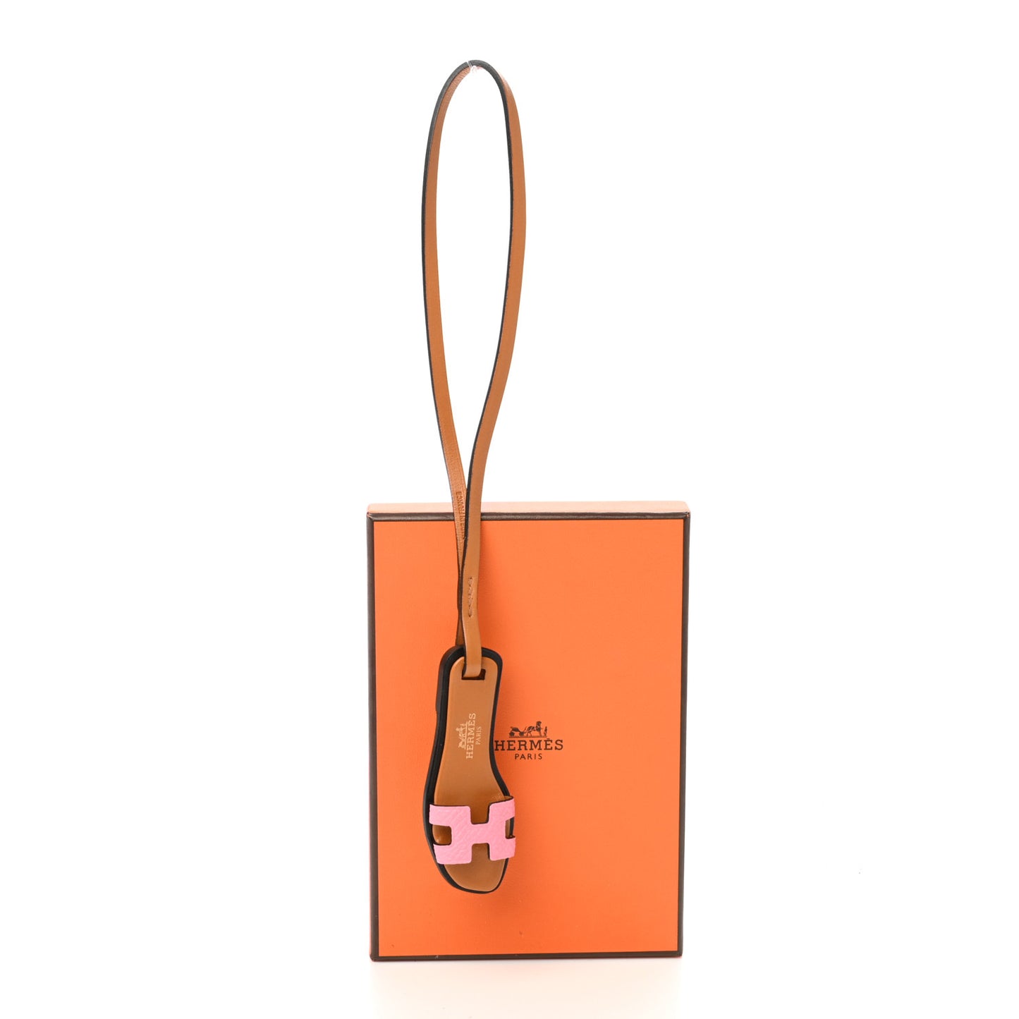Epsom Butler Calfskin Hunter Oran Nano Bag Charm Rose Confetti Sable