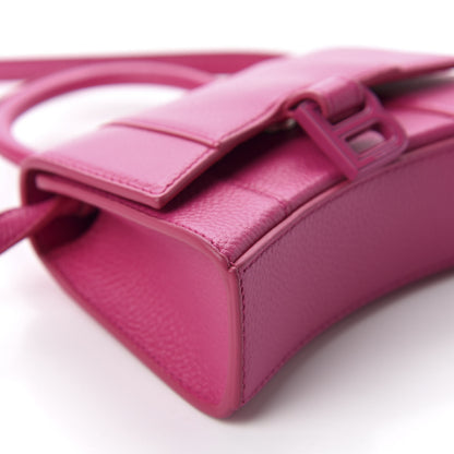 Balenciaga Grained Calfskin Tonal B Hourglass Top Handle Bag Mini Fuchsia 6 of 10