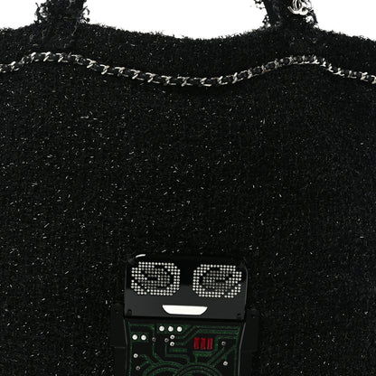 Chanel Tweed Resin Strass Large Robot Shopping Bag Black 8 of 10