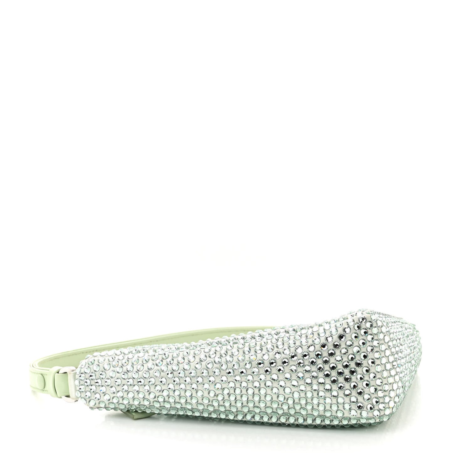 Satin Crystal Triangle Pouch Acqua