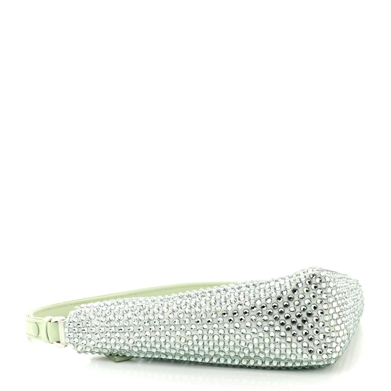 Prada Satin Crystal Triangle Pouch Acqua 4 of 10