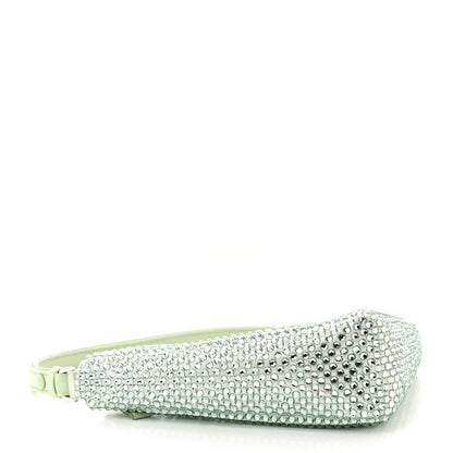 Prada Satin Crystal Triangle Pouch Acqua 4 of 10
