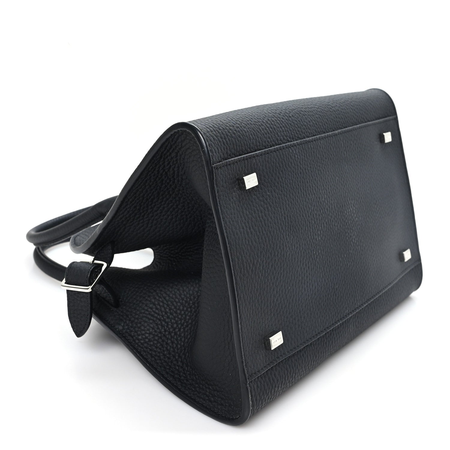 The Row Grained Calfskin Soft Margaux 10 Bag Black 4 of 9
