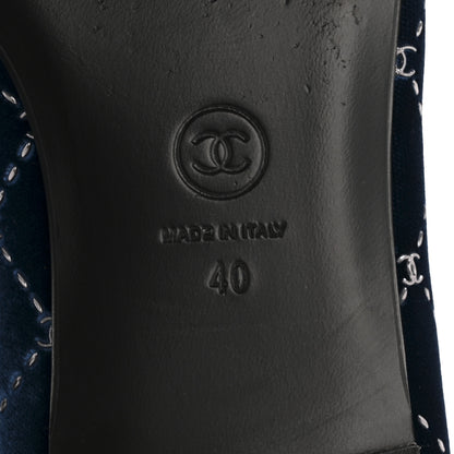 Chanel Velvet Moccasin Loafers 40 Blue 7 of 11