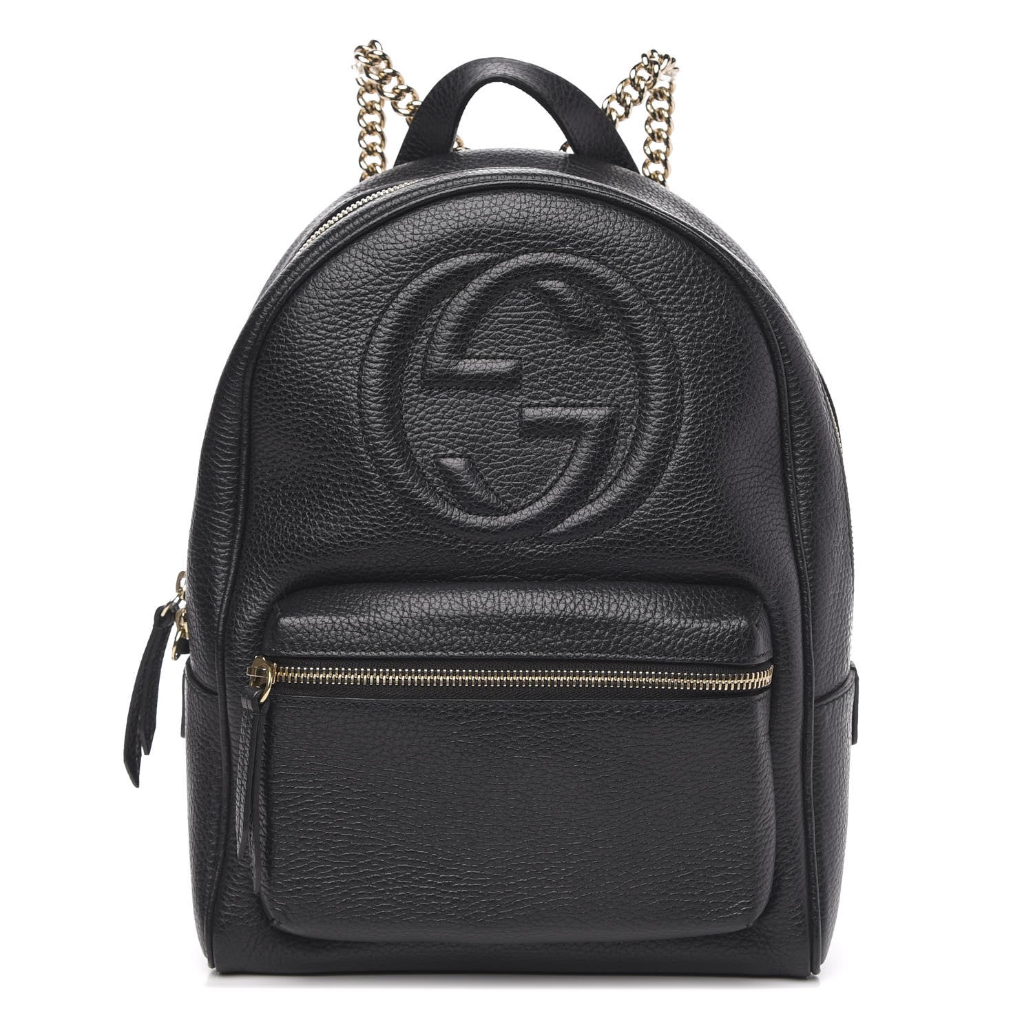 Gucci Pebbled Calfskin Soho Chain Backpack Black 1 of 9