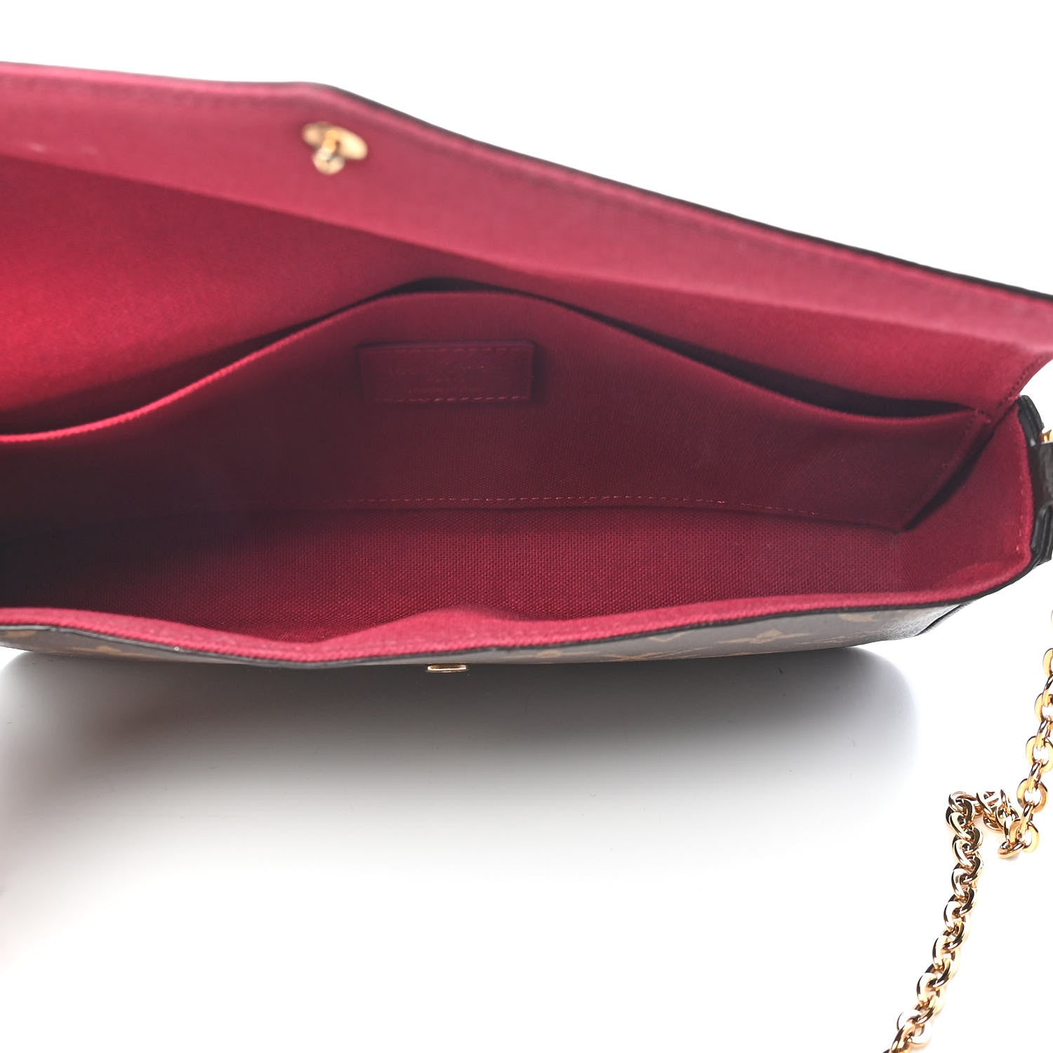 Louis Vuitton Monogram Pochette Felicie Chain Wallet Fuchsia 5 of 9