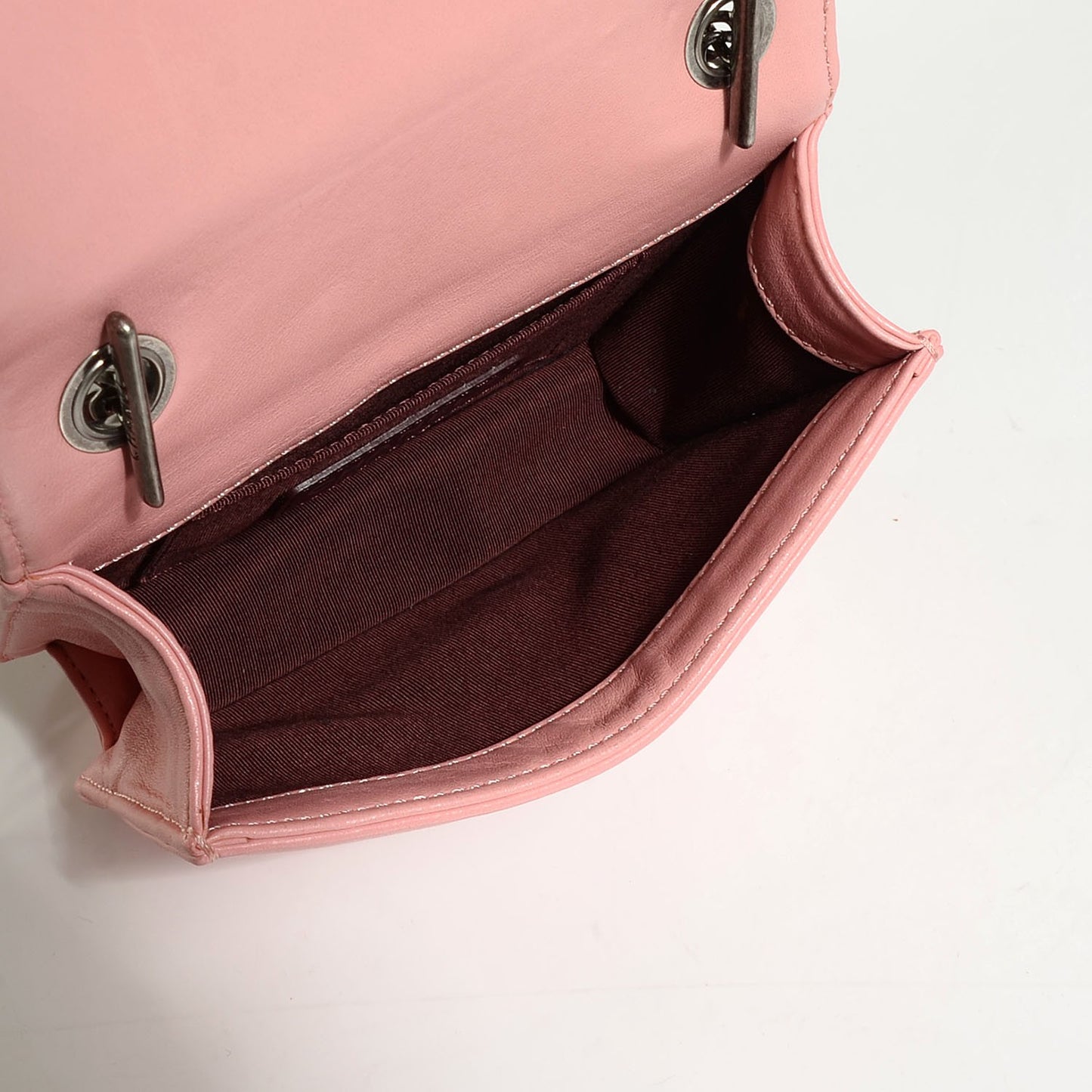 Lambskin Plexiglass Boy Brick Flap Pink