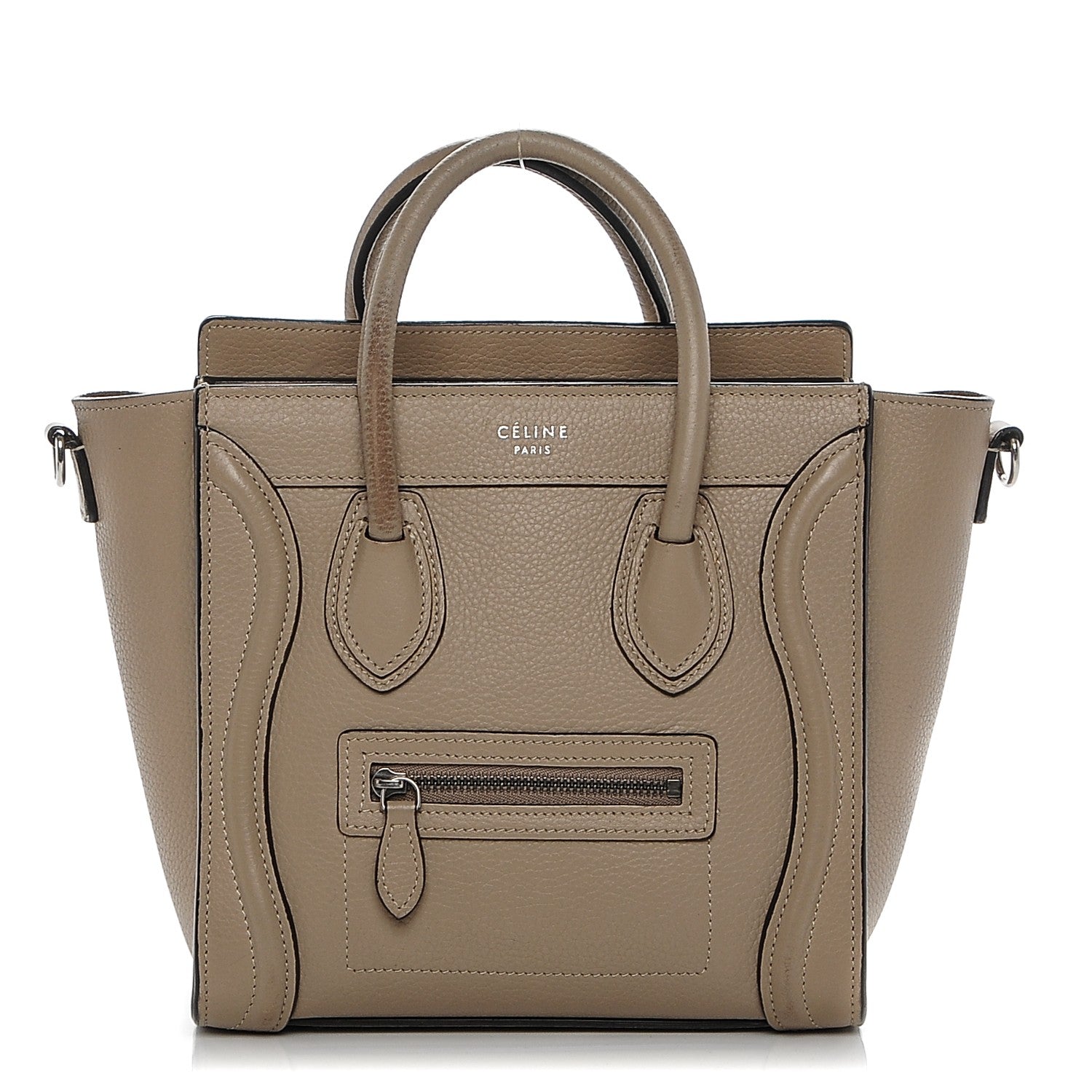 Celine Drummed Calfskin Nano Luggage Dune 1 of 6