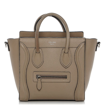 Celine Drummed Calfskin Nano Luggage Dune 1 of 6