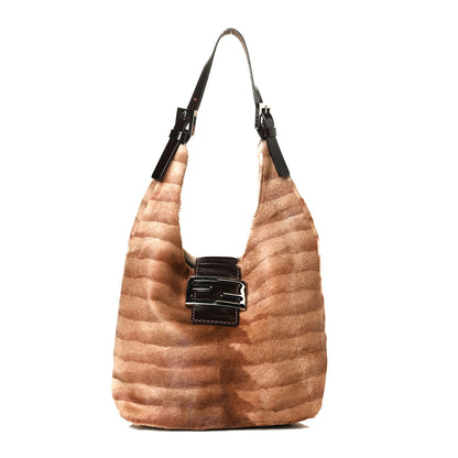 Fendi Calf Hair Zebra Print Shoulder Bag Brown 1 of 13