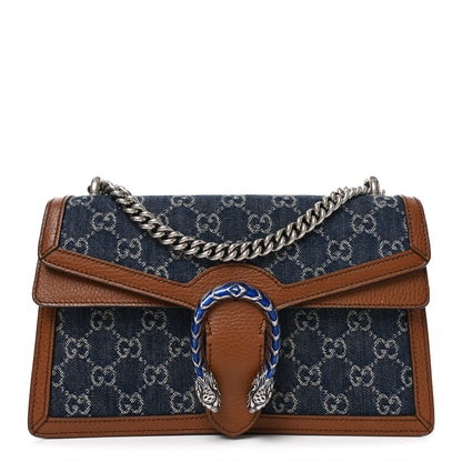 Gucci New Denim GG Monogram Dollar Calfskin Enamel Small Dionysus Shoulder Bag Blue Tea Cuir Epilog Electric Blue 1 of 10
