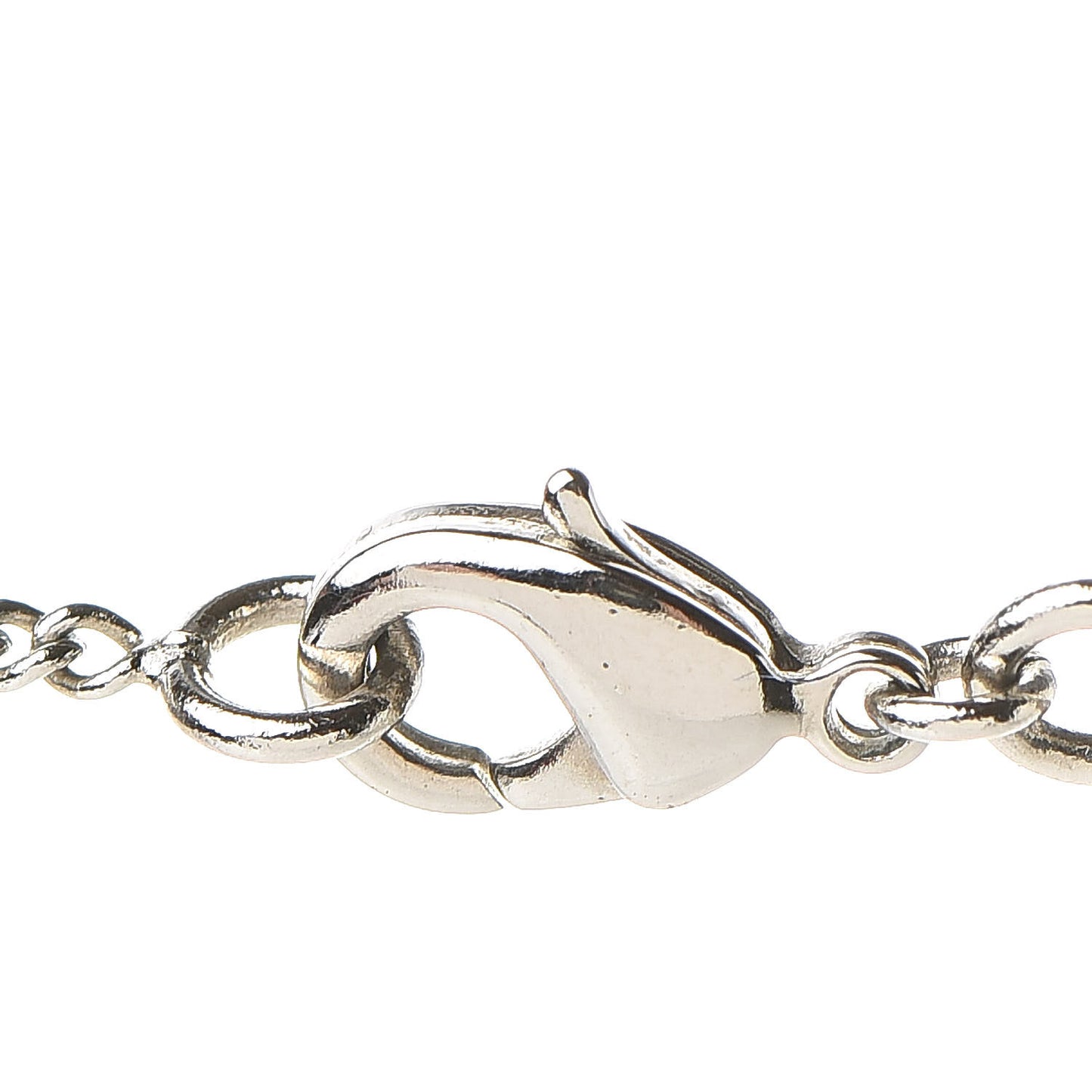 Enamel CC Padlock Heart Key Necklace Black Silver