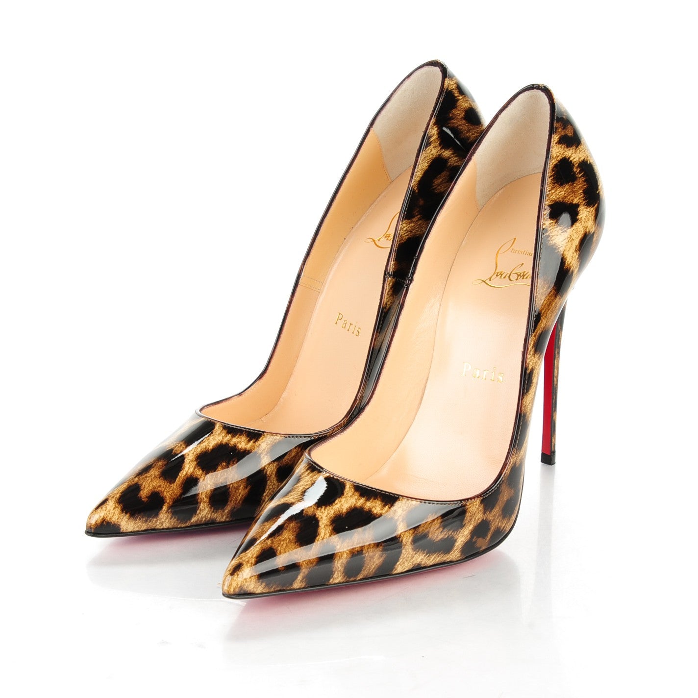 Christian Louboutin Patent Leopardino So Kate 120 Pumps 39 Brown 3 of 7