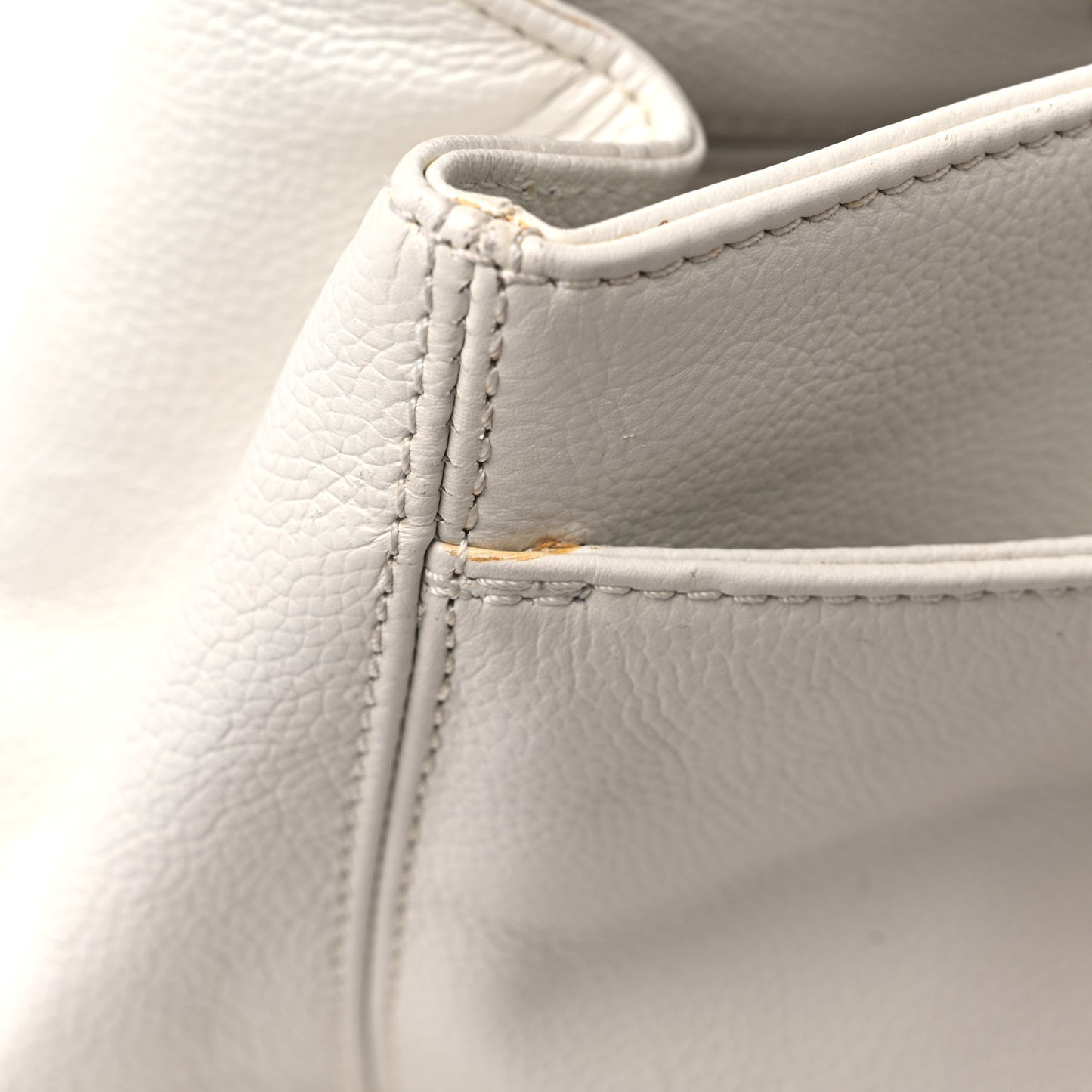 Calfskin Mademoiselle Lock Cerf Executive Shopper Tote White