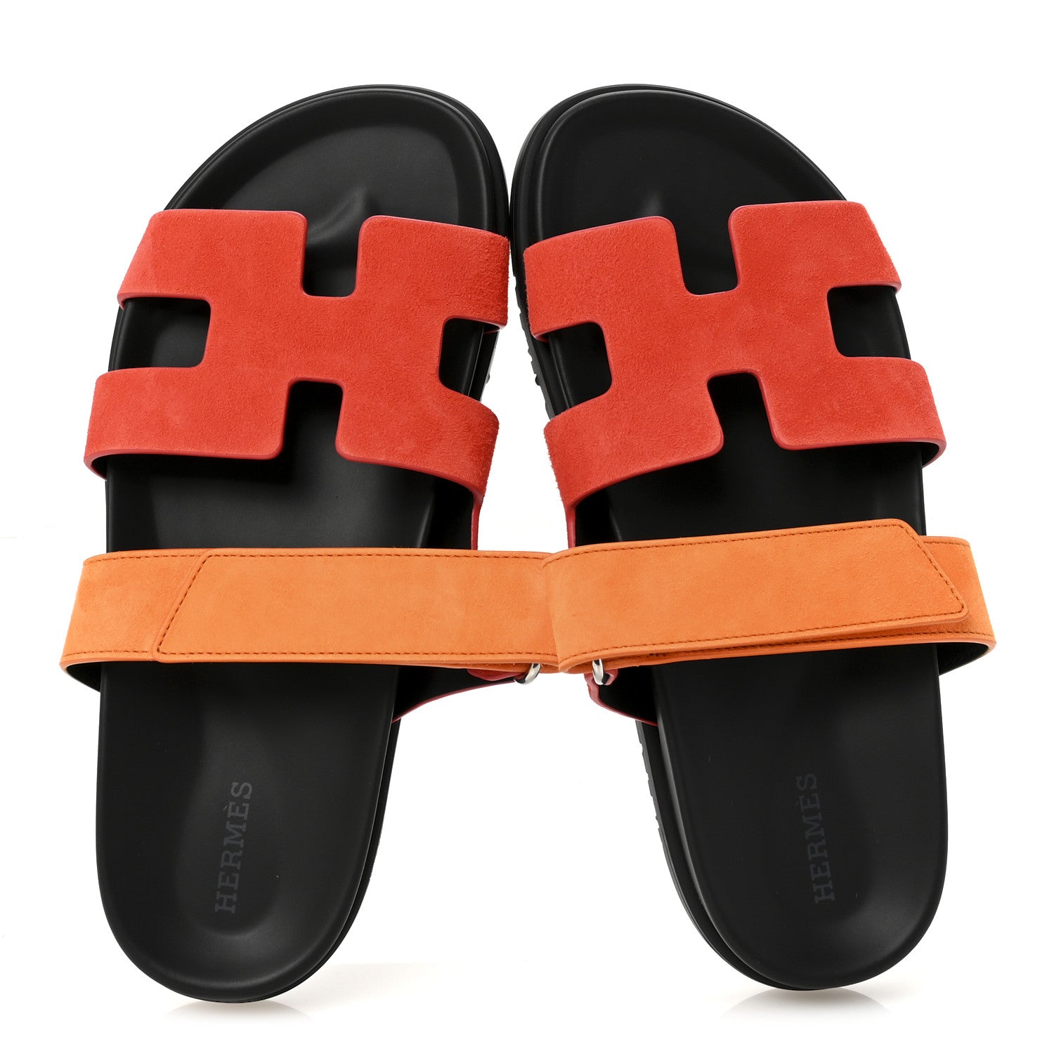 Hermes Suede Goatskin Womens Chypre Sandals 38 Rouge Ecarlate 2 of 9