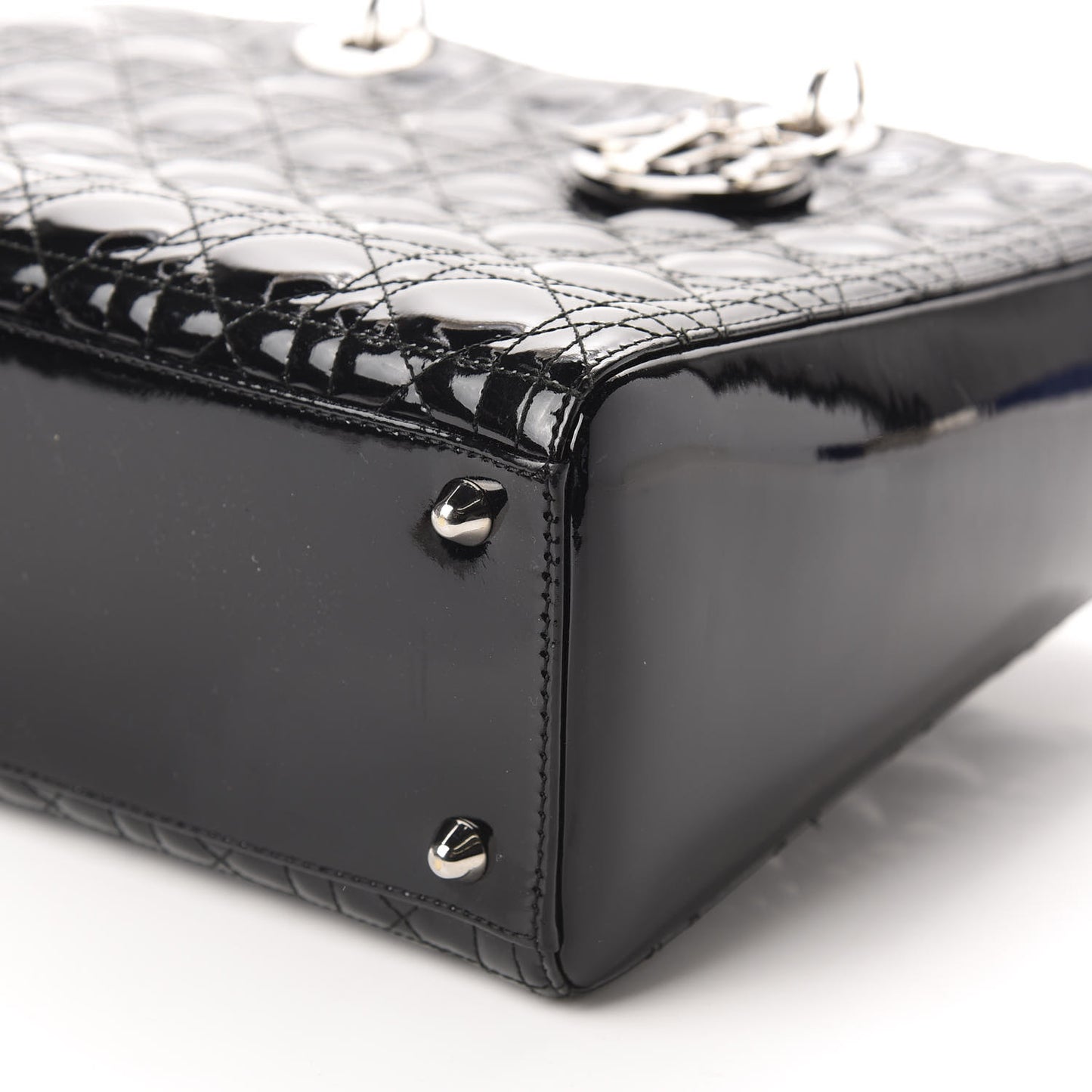 Patent Cannage Large Lady Dior Black