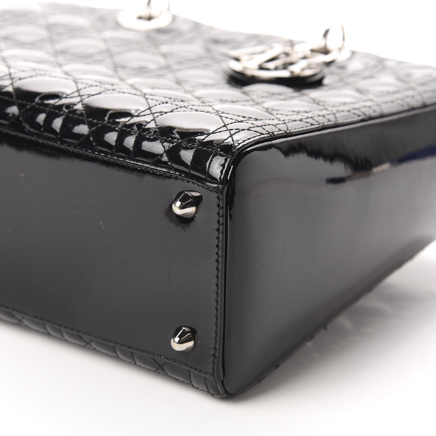 Christian Dior Patent Cannage Large Lady Dior Black 7 of 11
