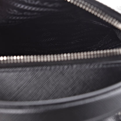 Prada Saffiano Travel Brique Crossbody Messenger Bag Black 6 of 11