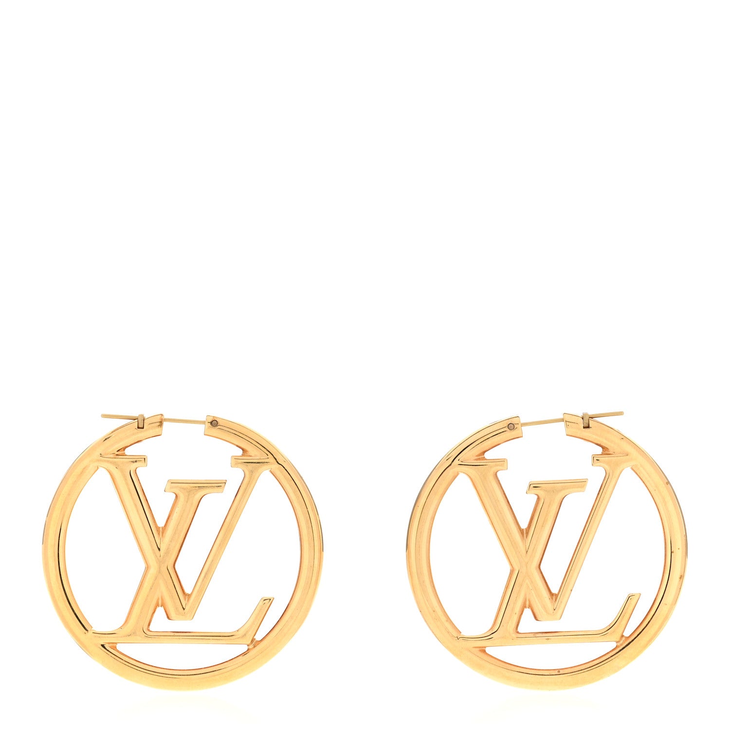 Louis Vuitton Metal Louise Hoop Earrings Gold 1 of 4