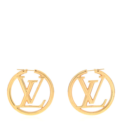 Louis Vuitton Metal Louise Hoop Earrings Gold 1 of 4