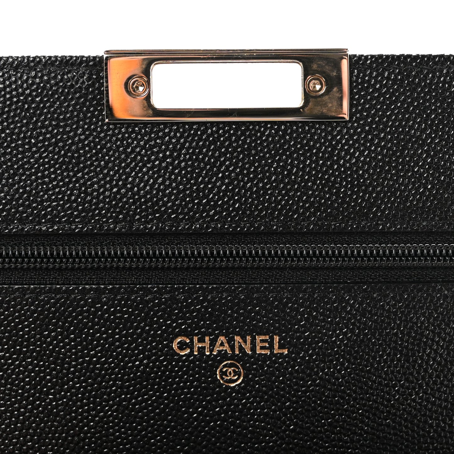 Caviar Quilted Golden Class Wallet On Chain WOC Black