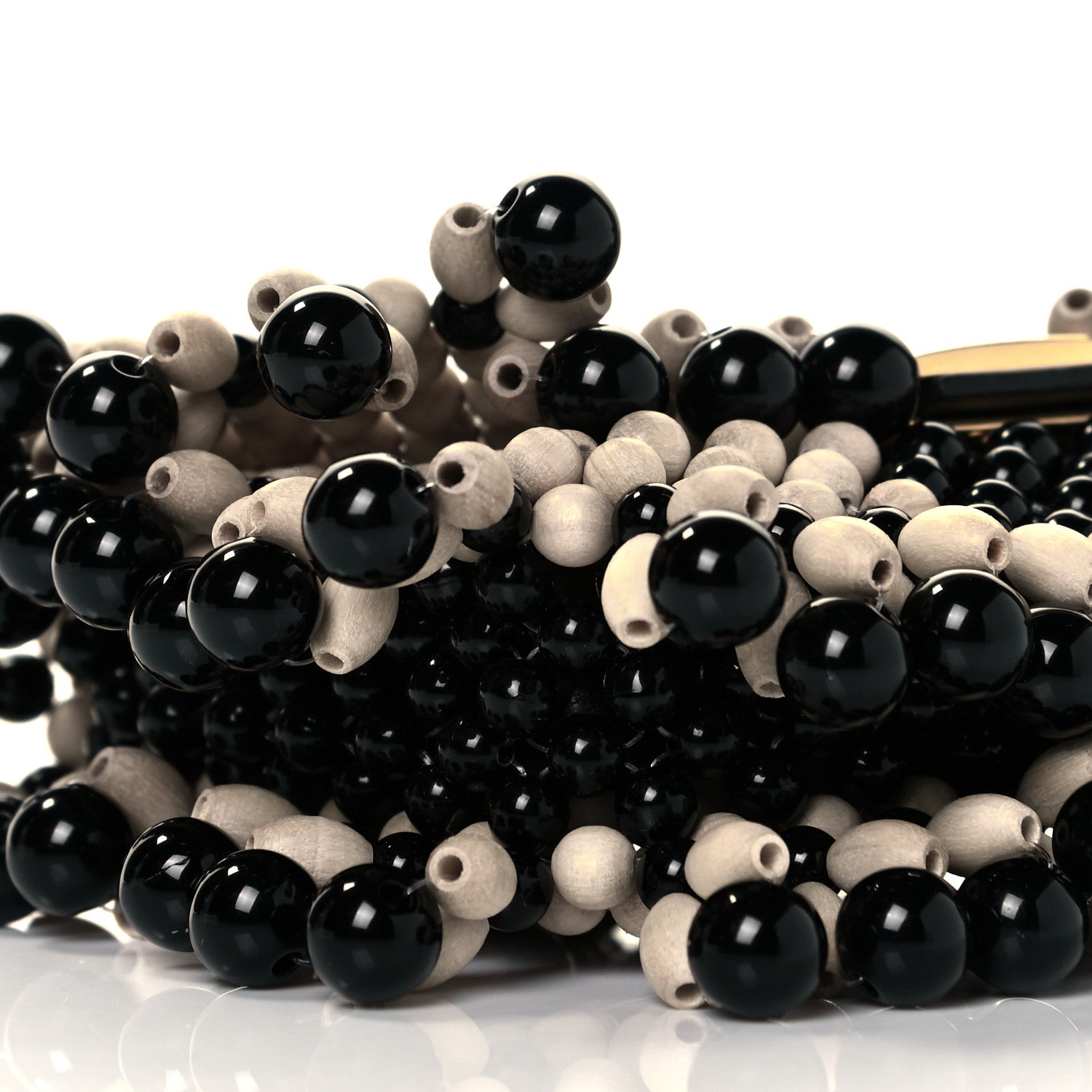 Fendi Beaded Nano Baguette Charm Beige Black 6 of 7