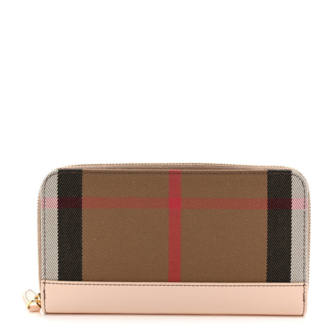 House Check Large Ziggy Zip Around Wallet Pale Cameo