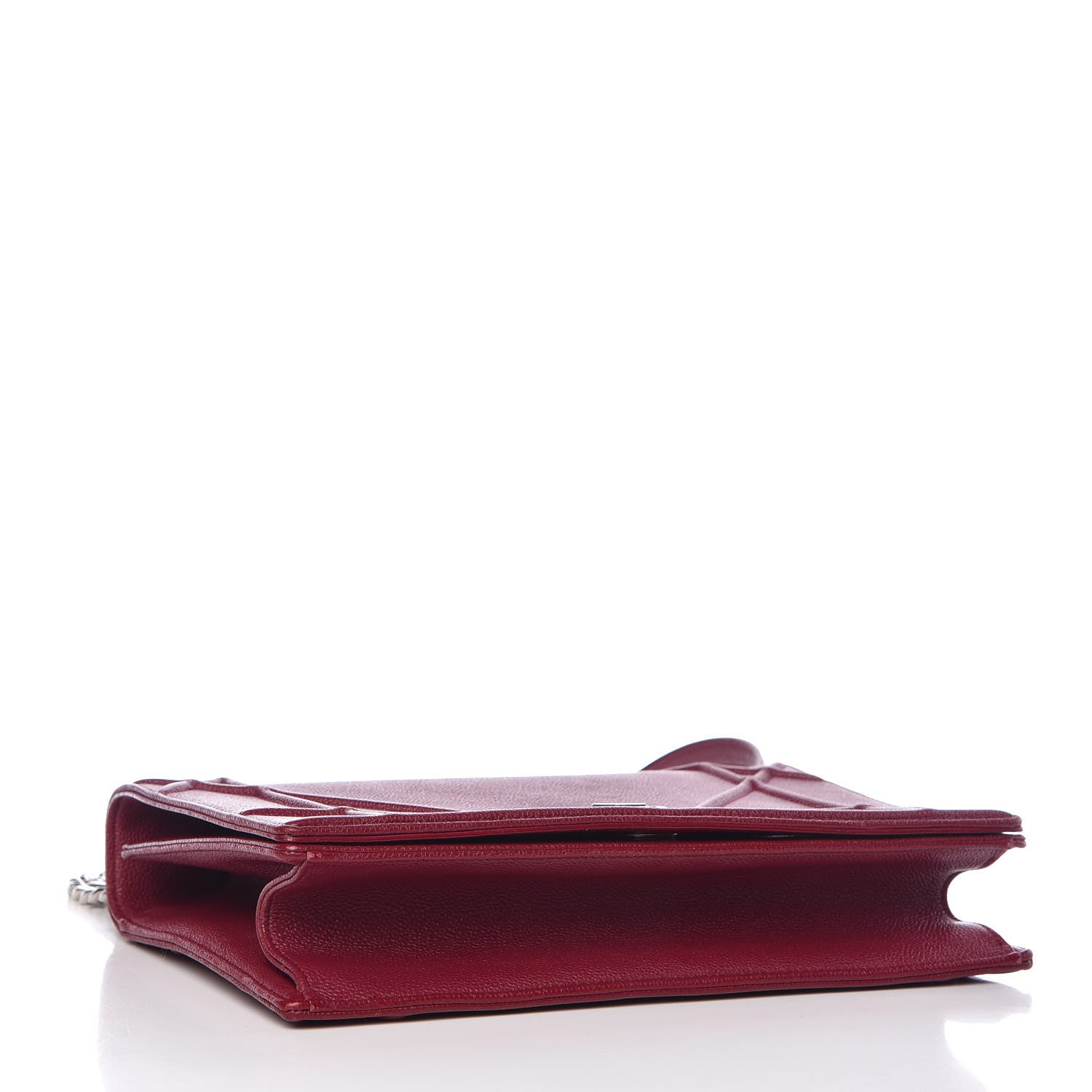 Christian Dior Grained Calfskin Large Diorama Flap Bag Burgundy 5 of 13
