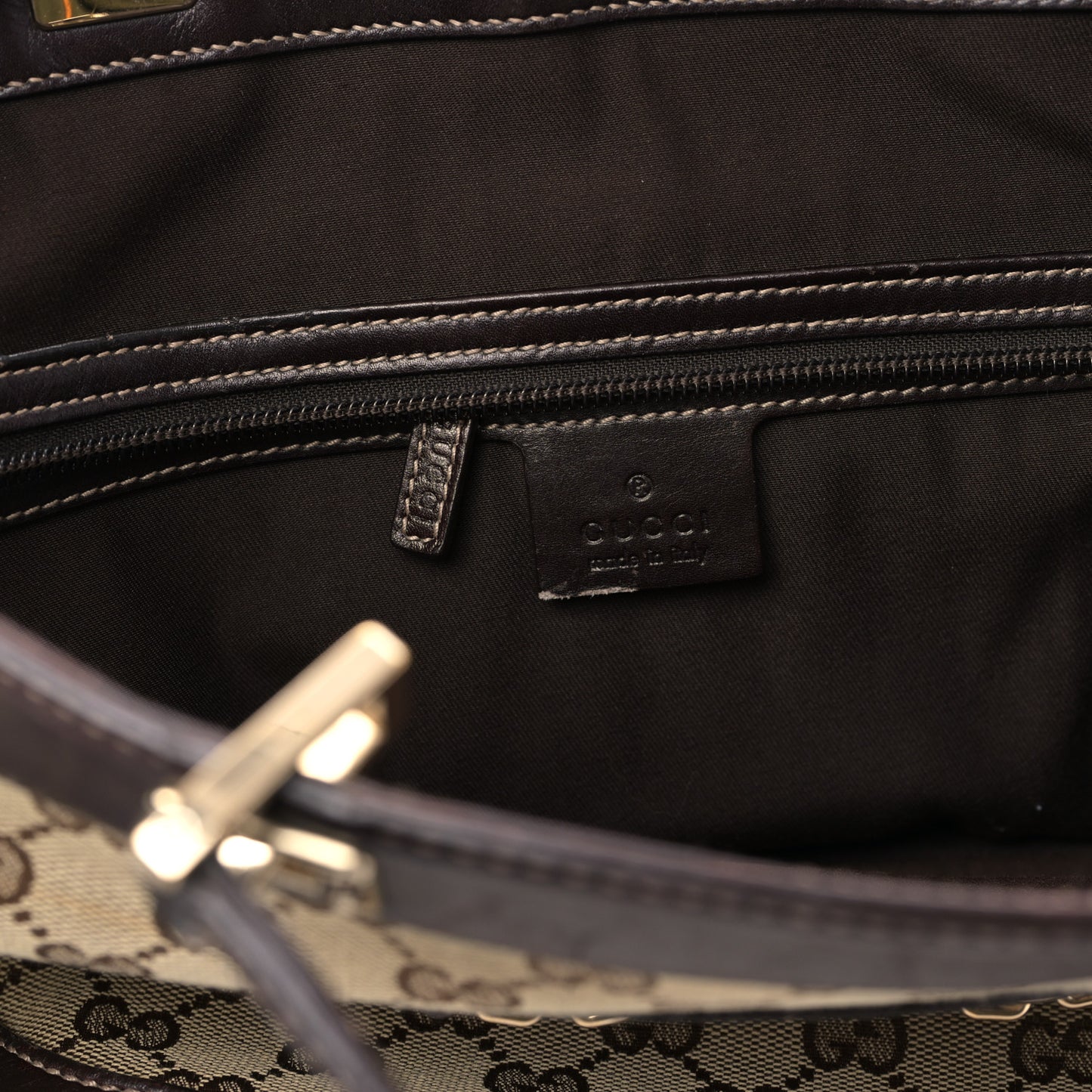 Monogram Large Punch Tote Dark Brown