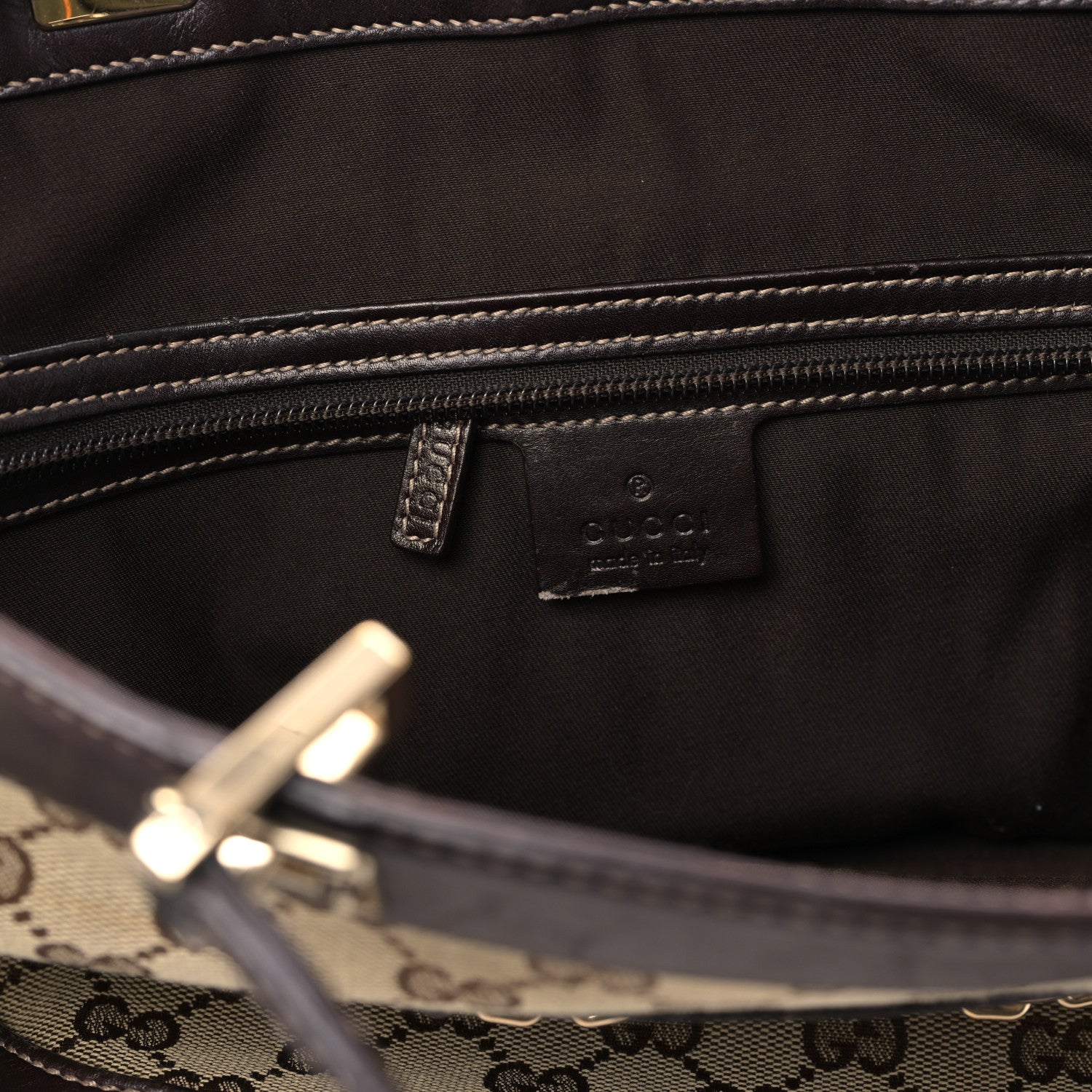 Gucci Monogram Large Punch Tote Dark Brown 6 of 9