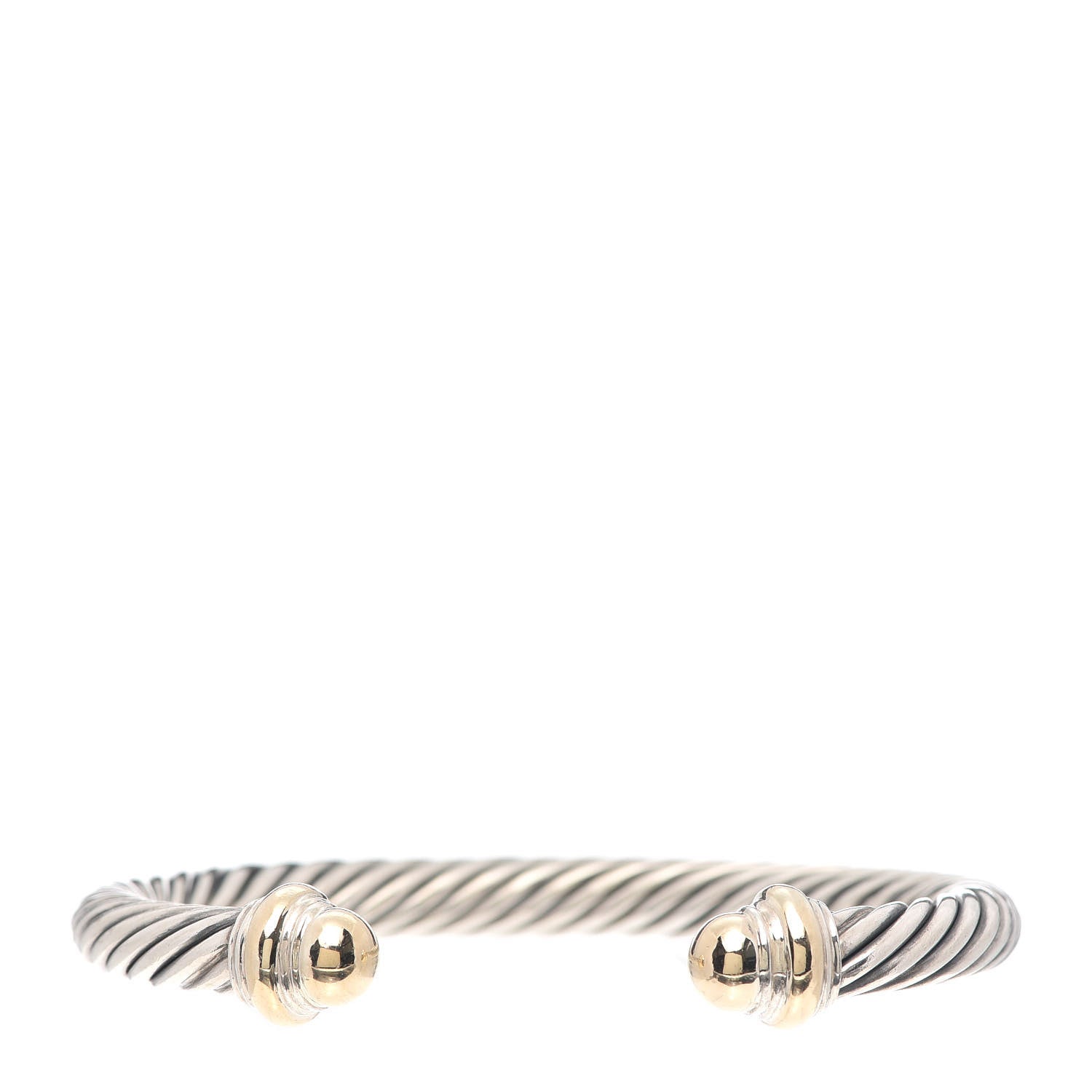 David Yurman Sterling Silver 14K Yellow Gold 7mm Cable Classics Bracelet 1 of 5