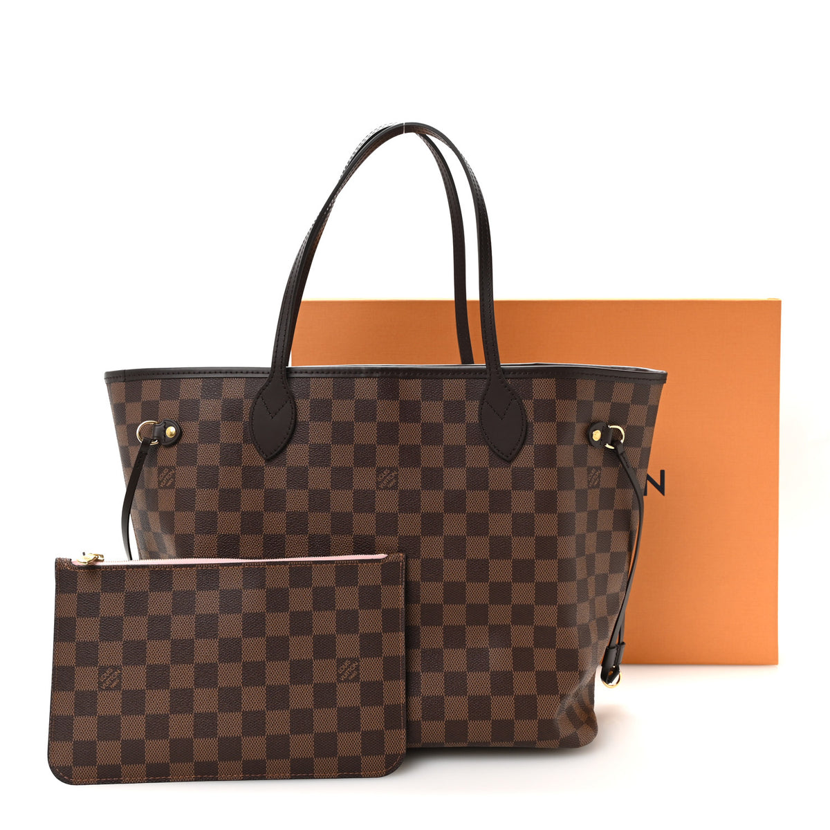 Louis Vuitton Damier Ebene Neo Neverfull MM Rose Ballerine 10 of 10