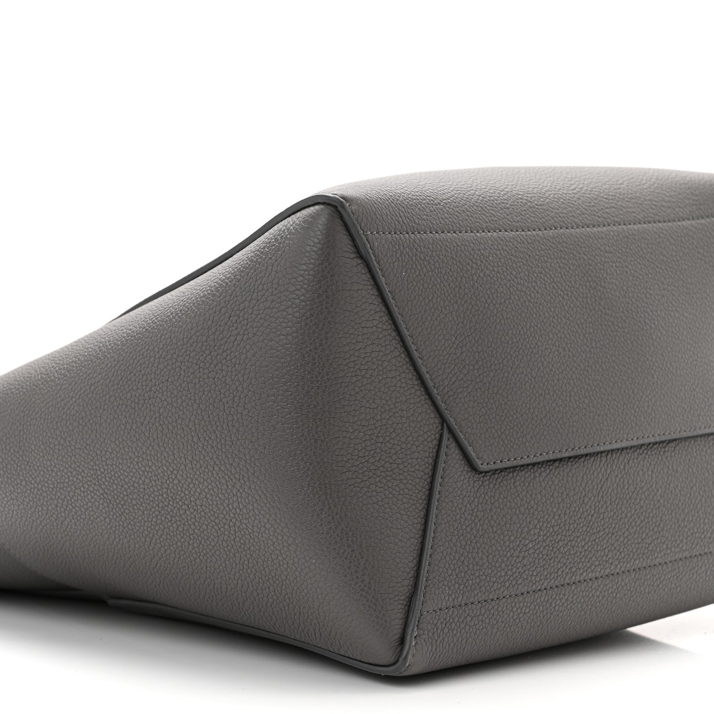 Soft Grained Calfskin Sangle Bucket Bag Grey