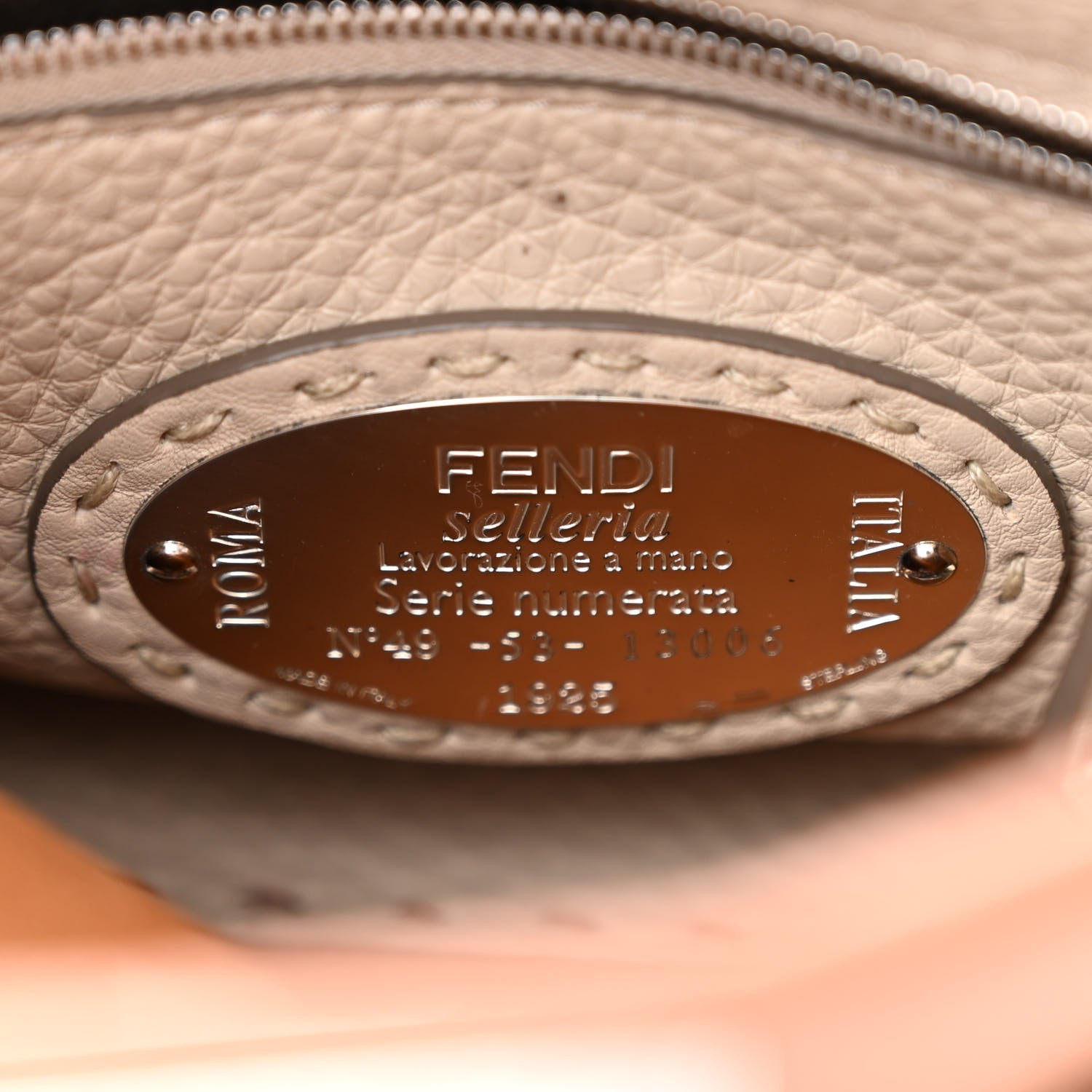 Fendi Cuoio Romano Selleria Bi-Color Mini Peekaboo Iconic Satchel Mou Milk 6 of 12