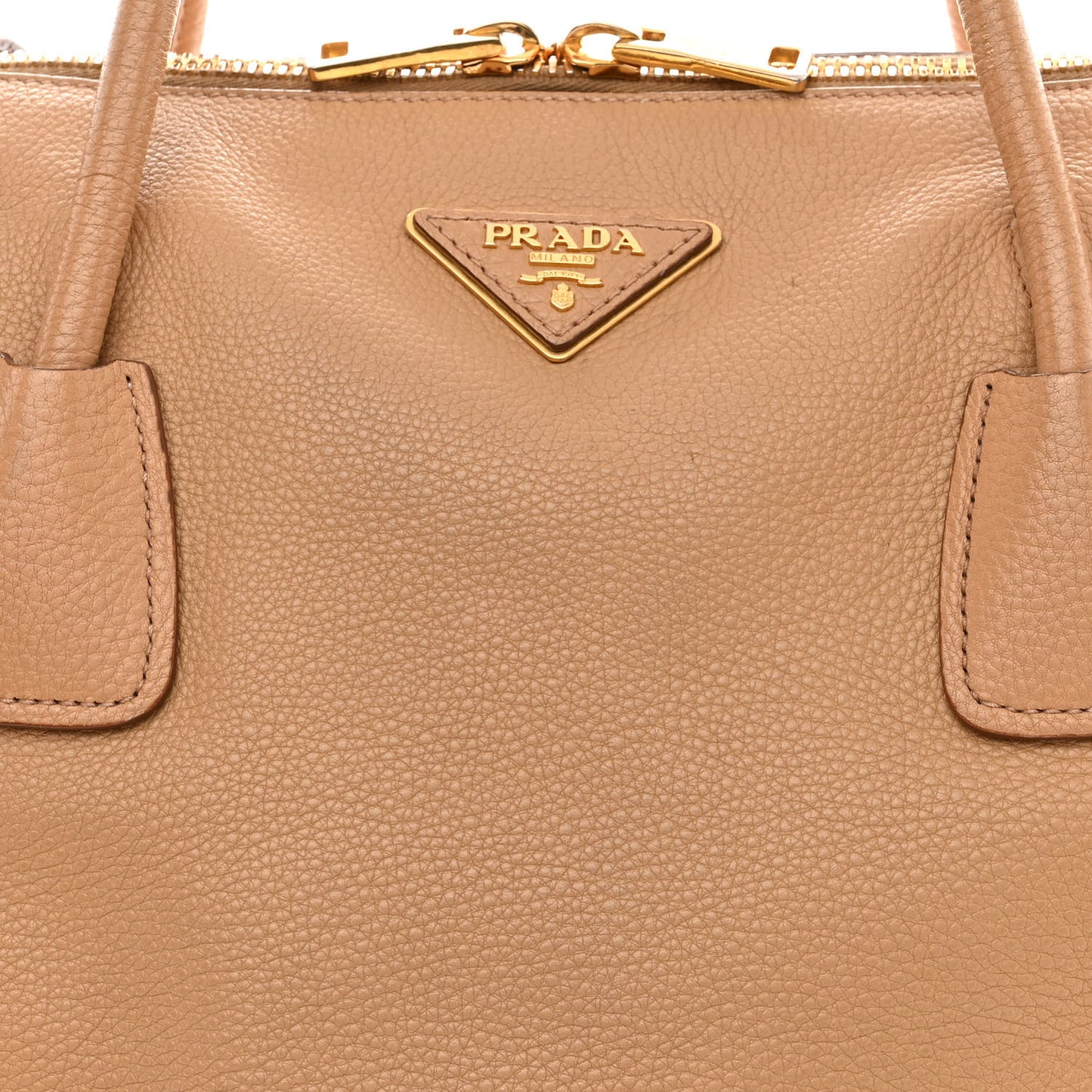 Vitello Daino Side Zip Tote Naturale