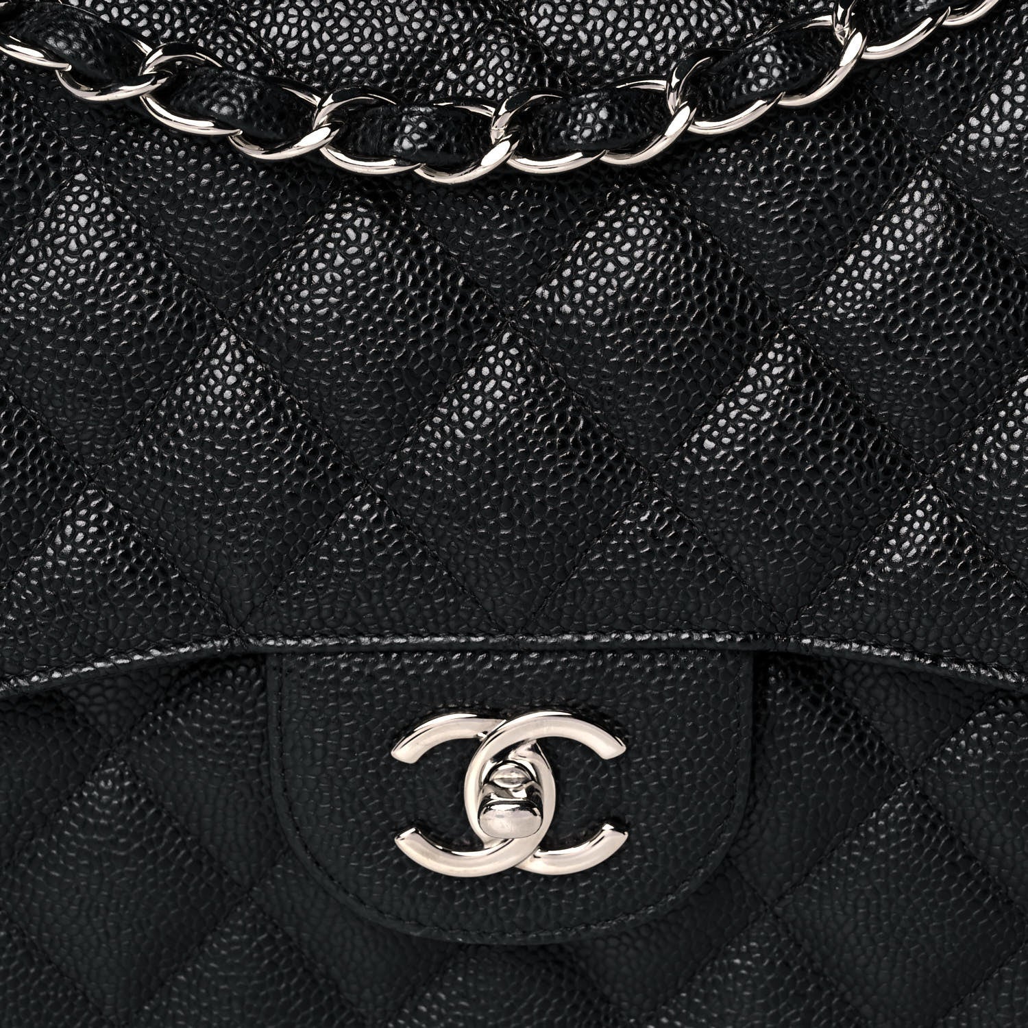 Chanel Caviar Quilted Jumbo Double Flap Black 8 of 13