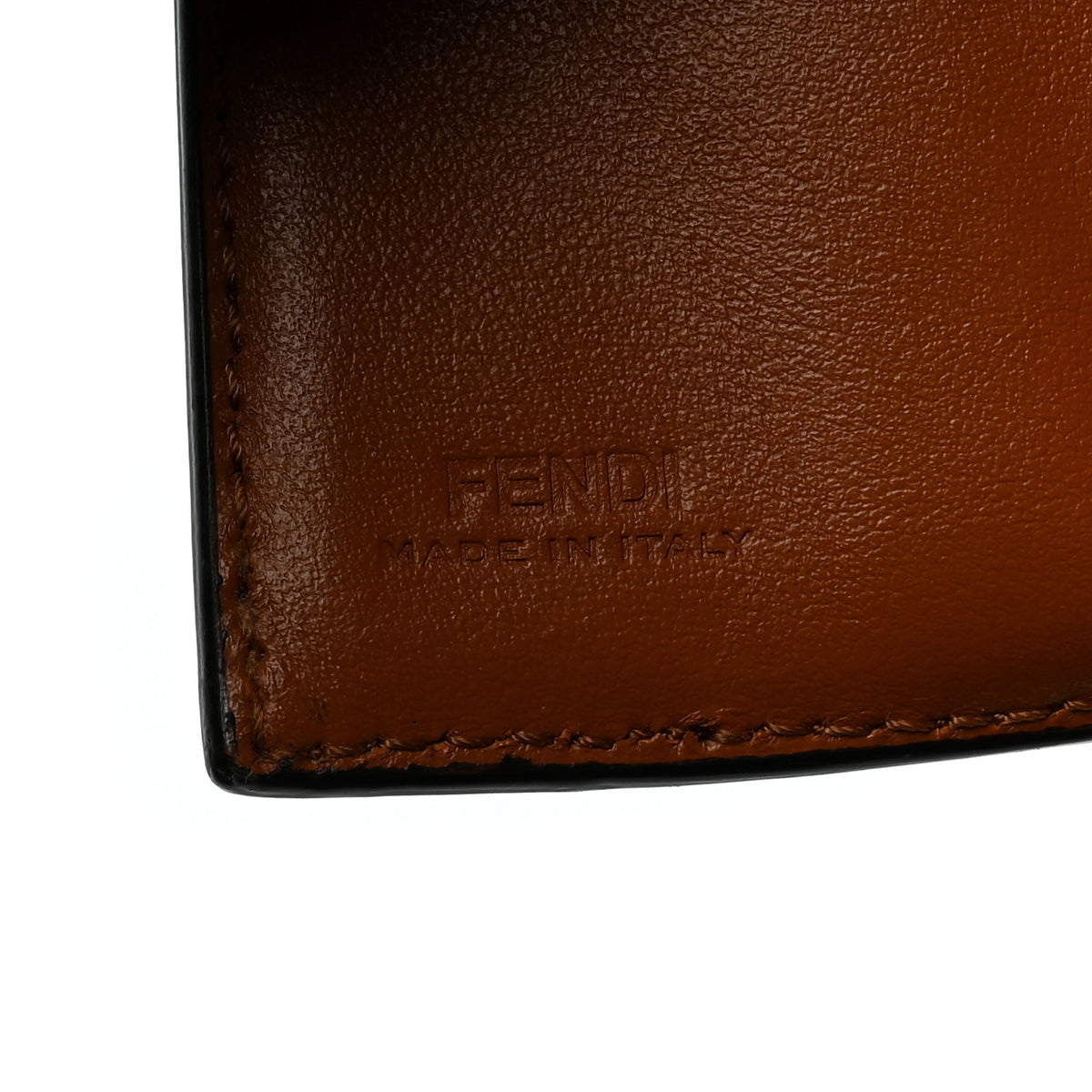 Fendi Vitello King Logo Embossed Micro Tri-Fold Wallet Cuoio 6 of 6