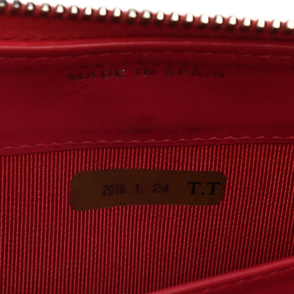 Chanel Patent Quilted Large Gusset Zip Around Wallet Red 9 of 17