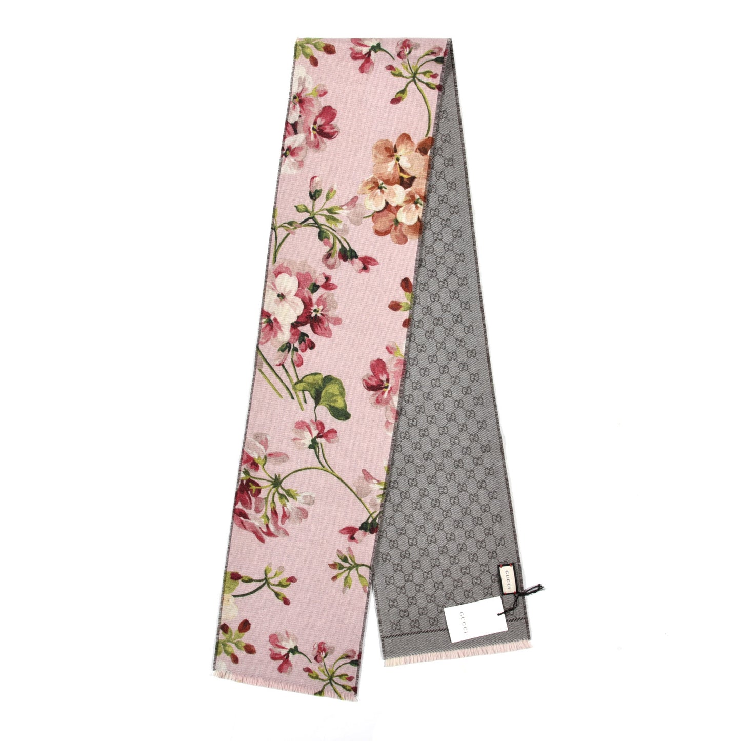 Wool GG Monogram Miniorophin Scarf Shell Pink