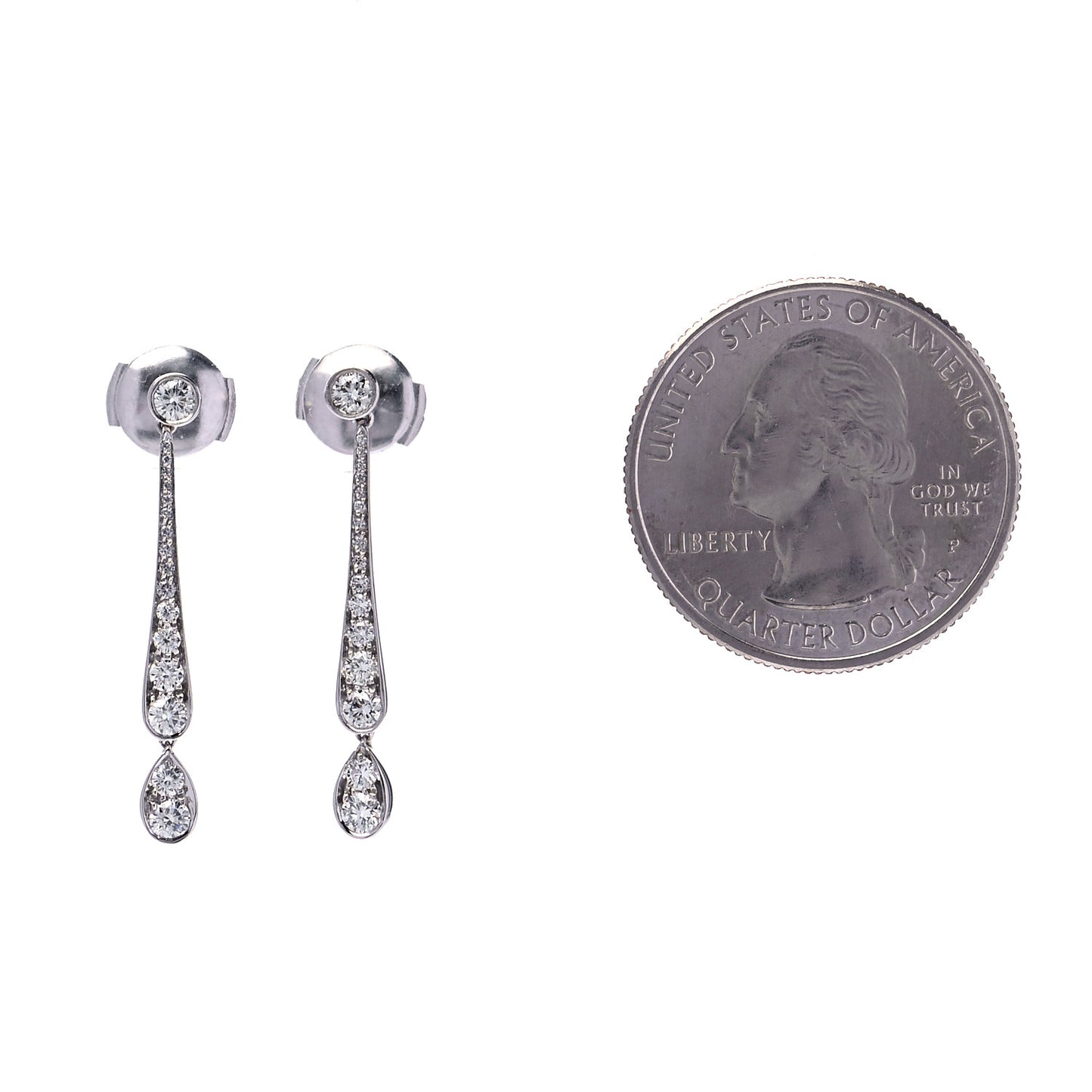 Platinum Diamond Jazz Drop Earrings