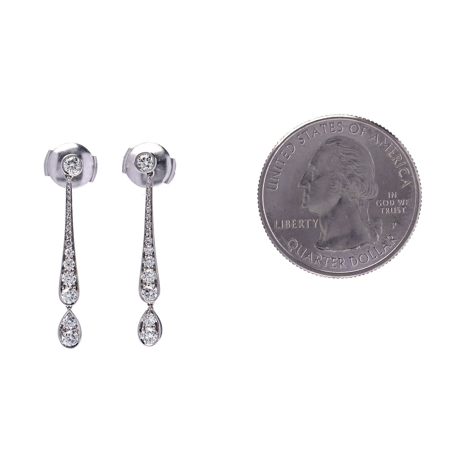 Tiffany Platinum Diamond Jazz Drop Earrings 2 of 7