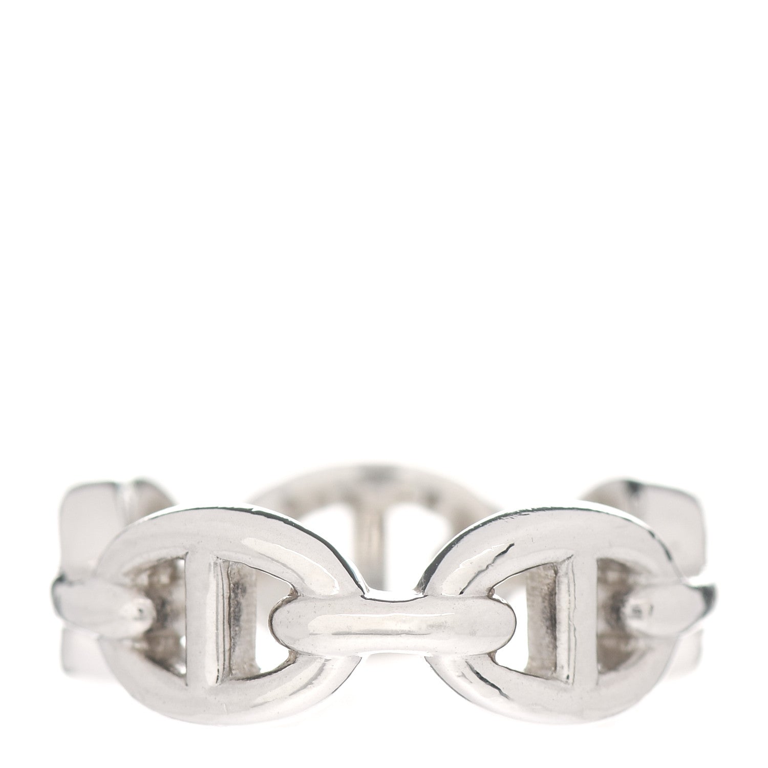 Hermes Sterling Silver PM Chaine d'Ancre Enchainee Band Ring 51 5.75 3 of 8